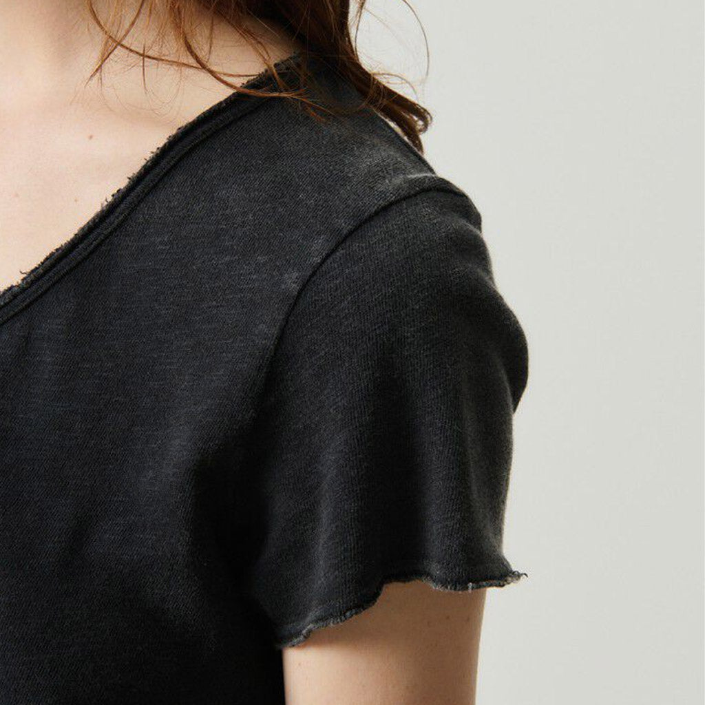 American Vintage Sonoma Cotton V Neck Tee - Vintage BLACK - Collector Store