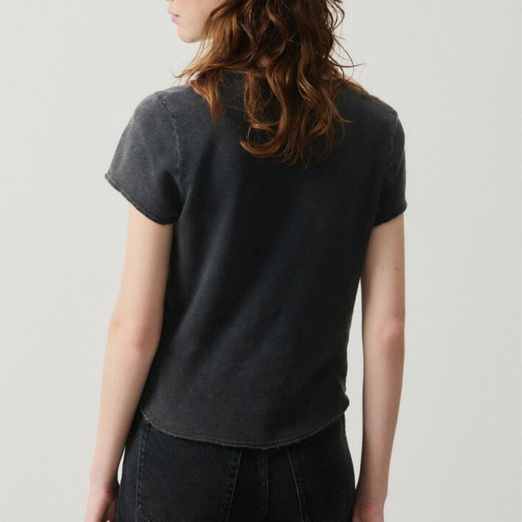 American Vintage Sonoma Cotton V Neck Tee - Vintage BLACK - Collector Store