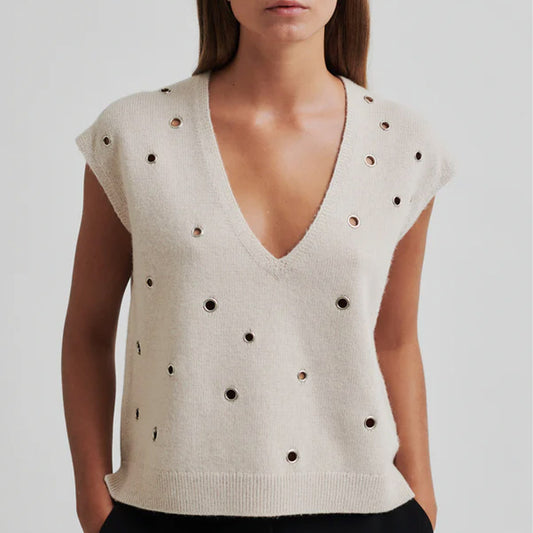 Second Female Camra Knit Vest Summer Sand - Collector Store Sydney