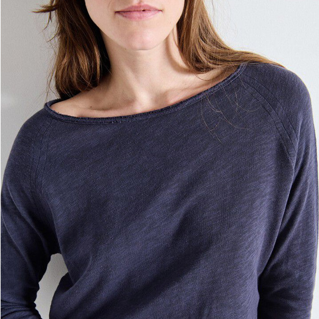 American Vintage Sonoma L/S Round Neck Tee - vintage navy blue - Collector Store