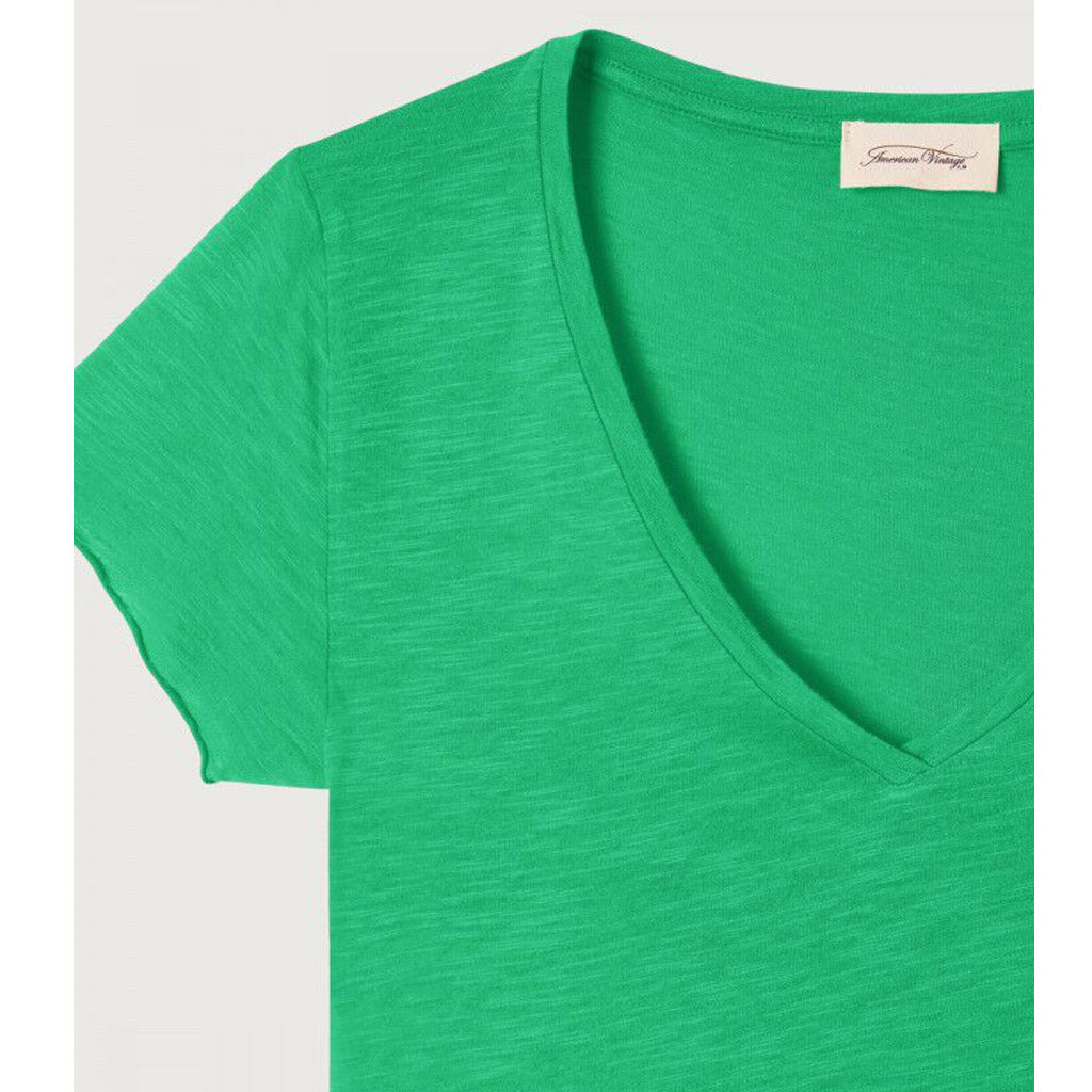 American Vintage Jacksonville V Neck Tee - Vintage Menthol - Collector Store