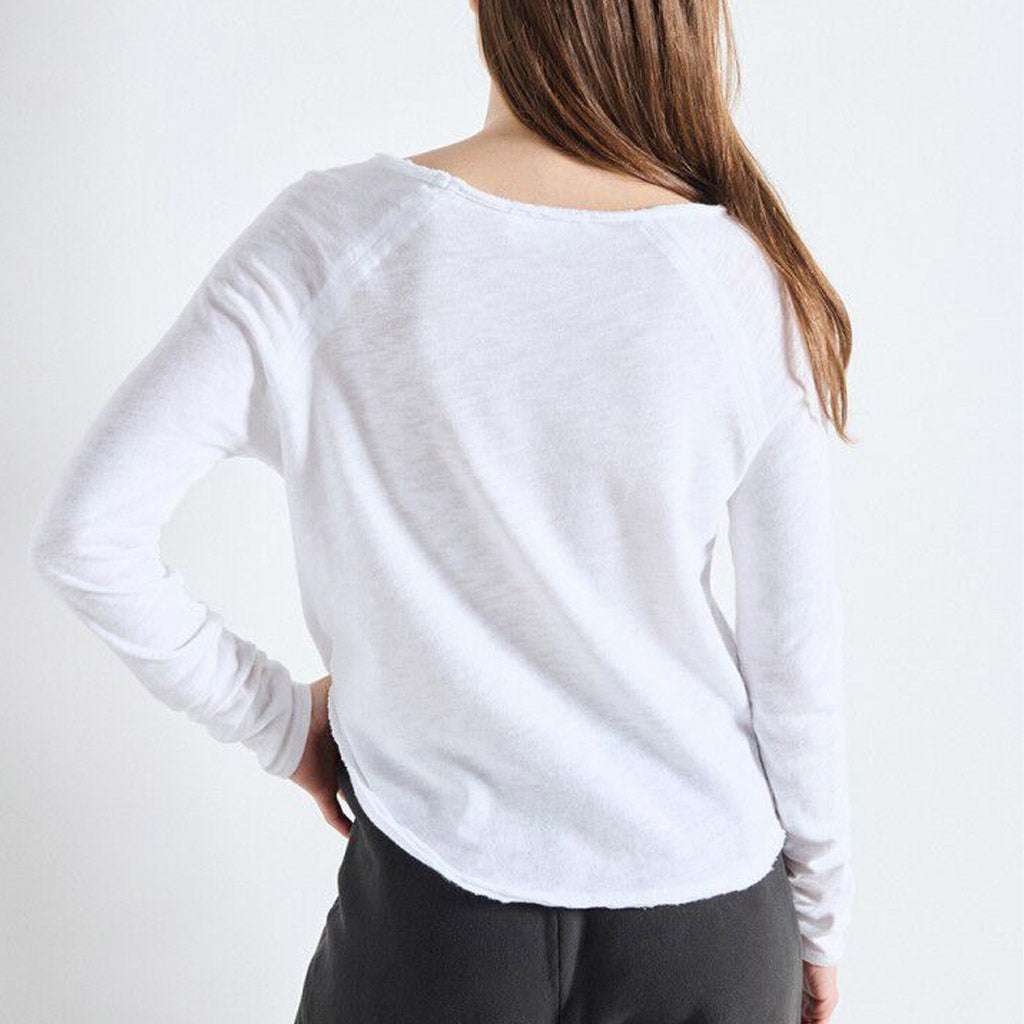 American Vintage Sonoma L/S Round Neck Tee - White - Collector Store