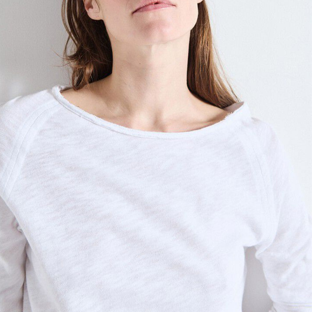 American Vintage Sonoma L/S Round Neck Tee - White - Collector Store