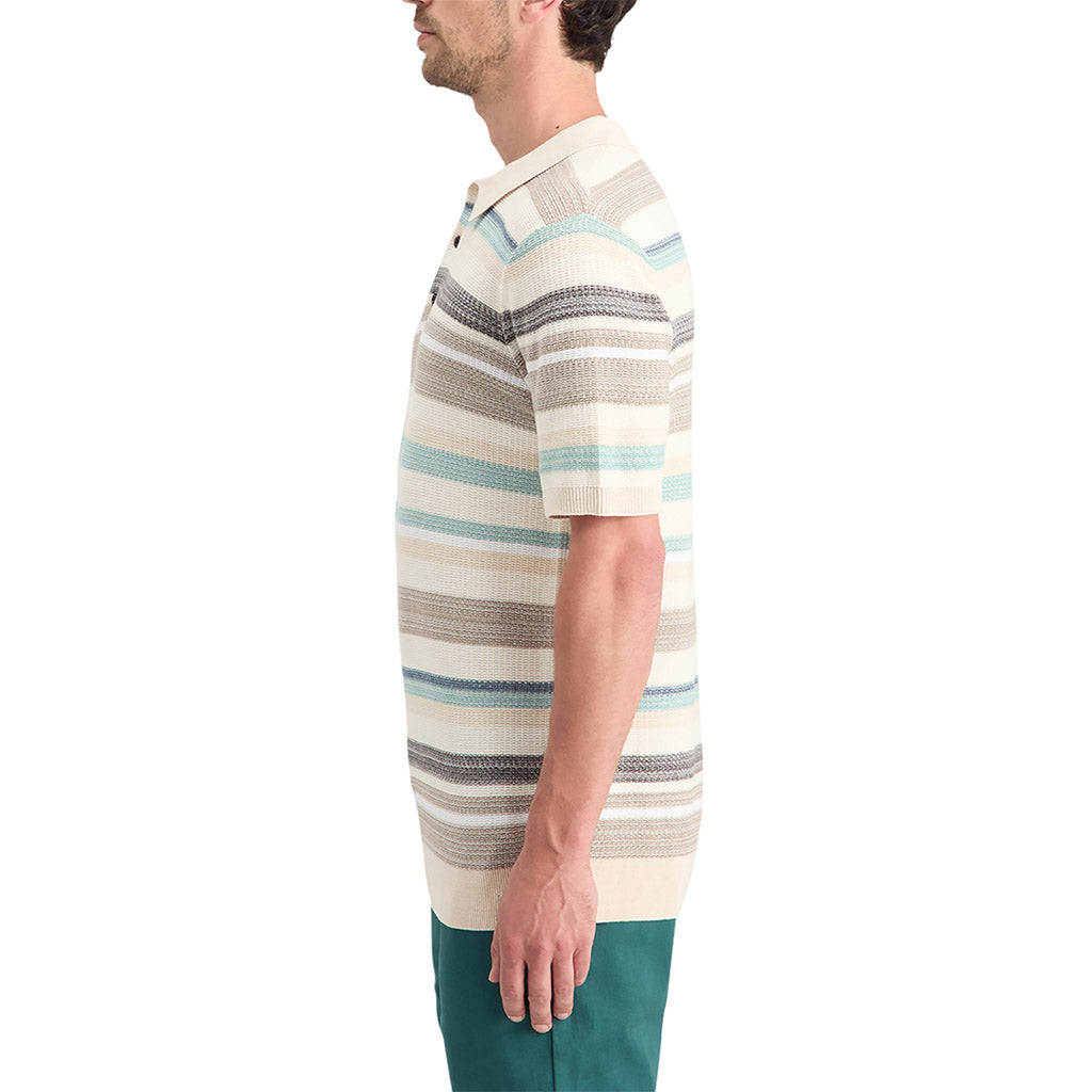Structured knit polo Multi Stripe - Collector Store
