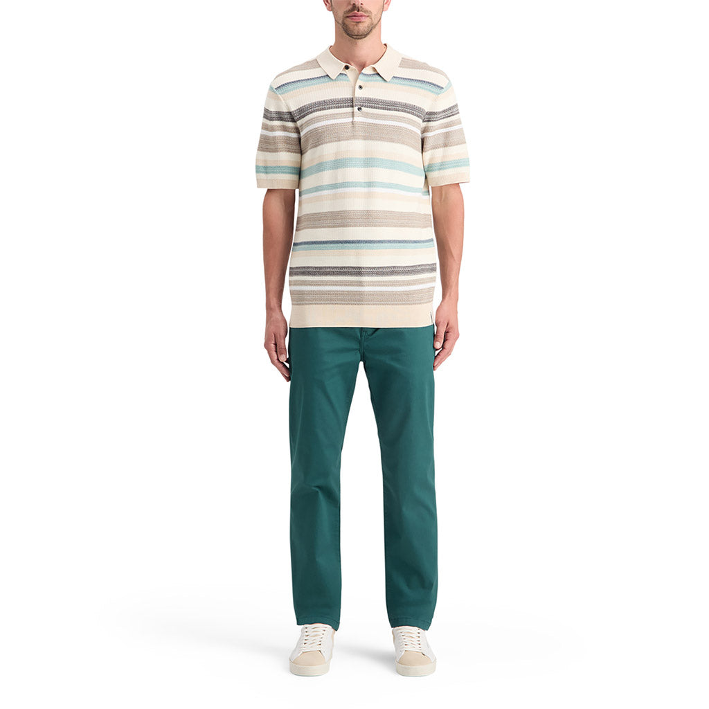 Structured knit polo Multi Stripe - Collector Store