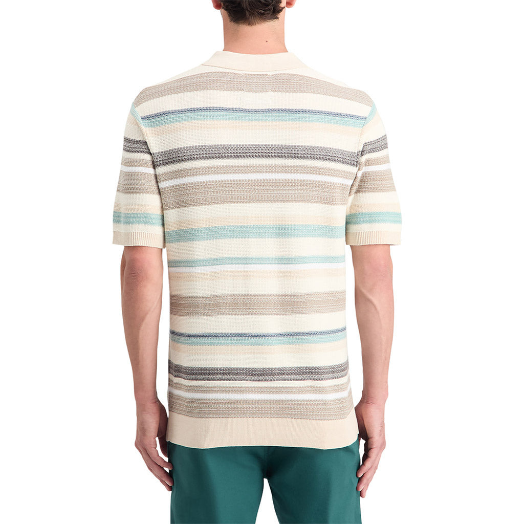 Structured knit polo Multi Stripe - Collector Store