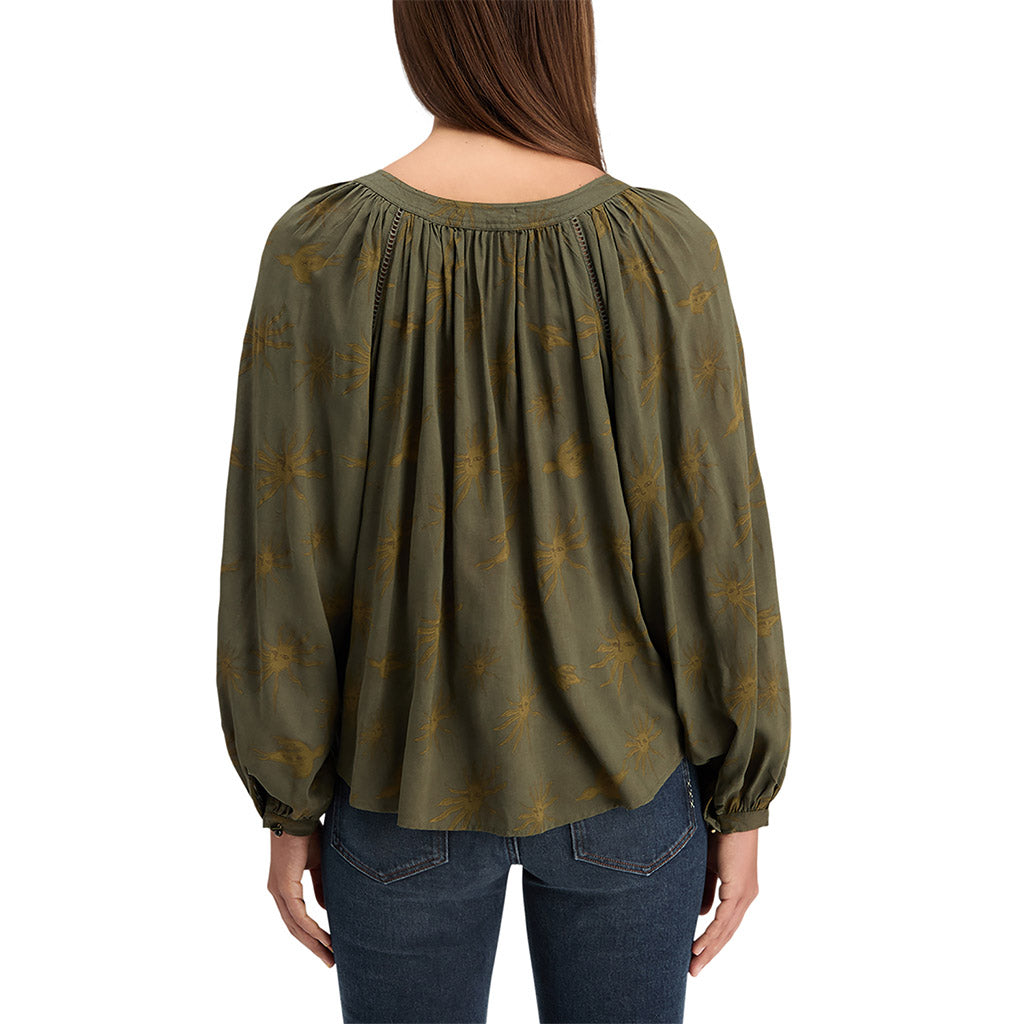 Printed modal peasant top - Collector Store