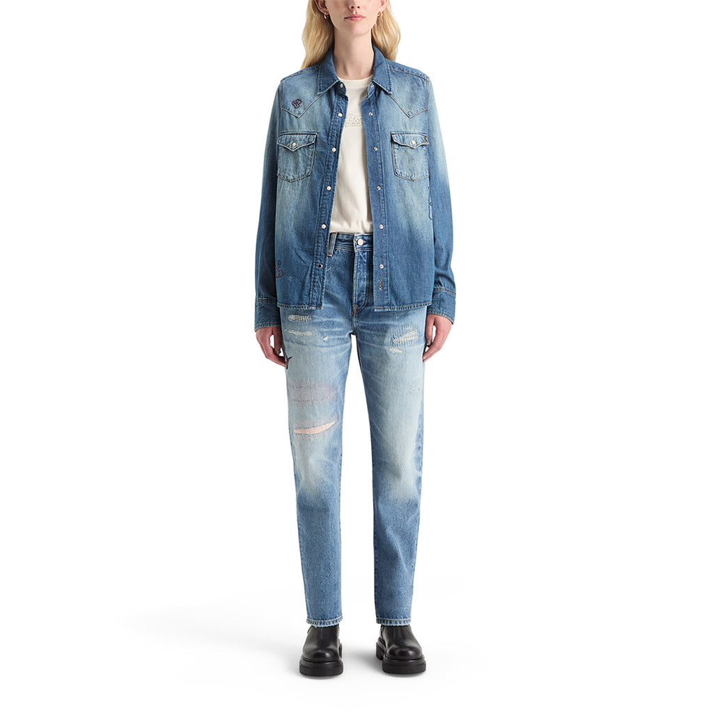 Washed denim western shirt - Collector Store