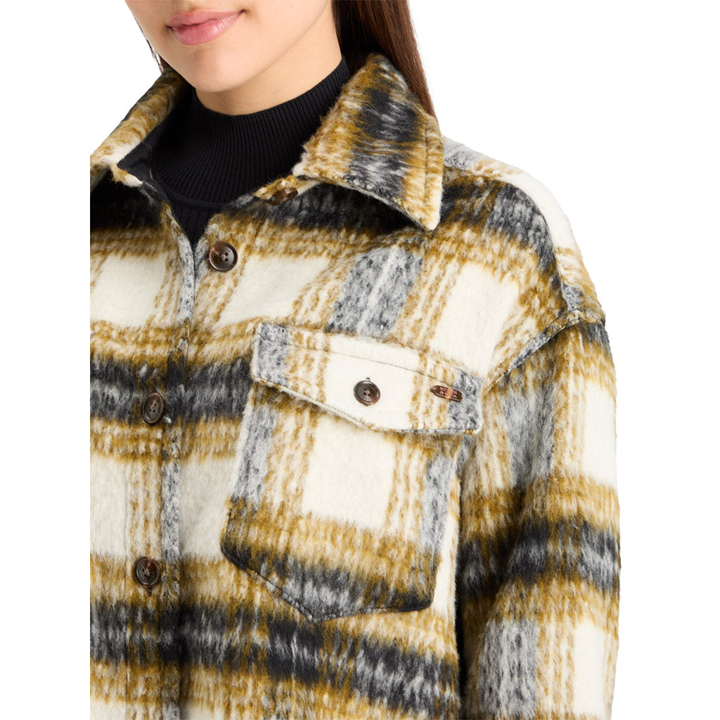 Olive Che Brushed Check Wool Shirt Jacket - Collector Store