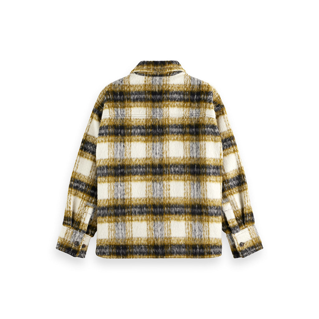 Olive Che Brushed Check Wool Shirt Jacket - Collector Store