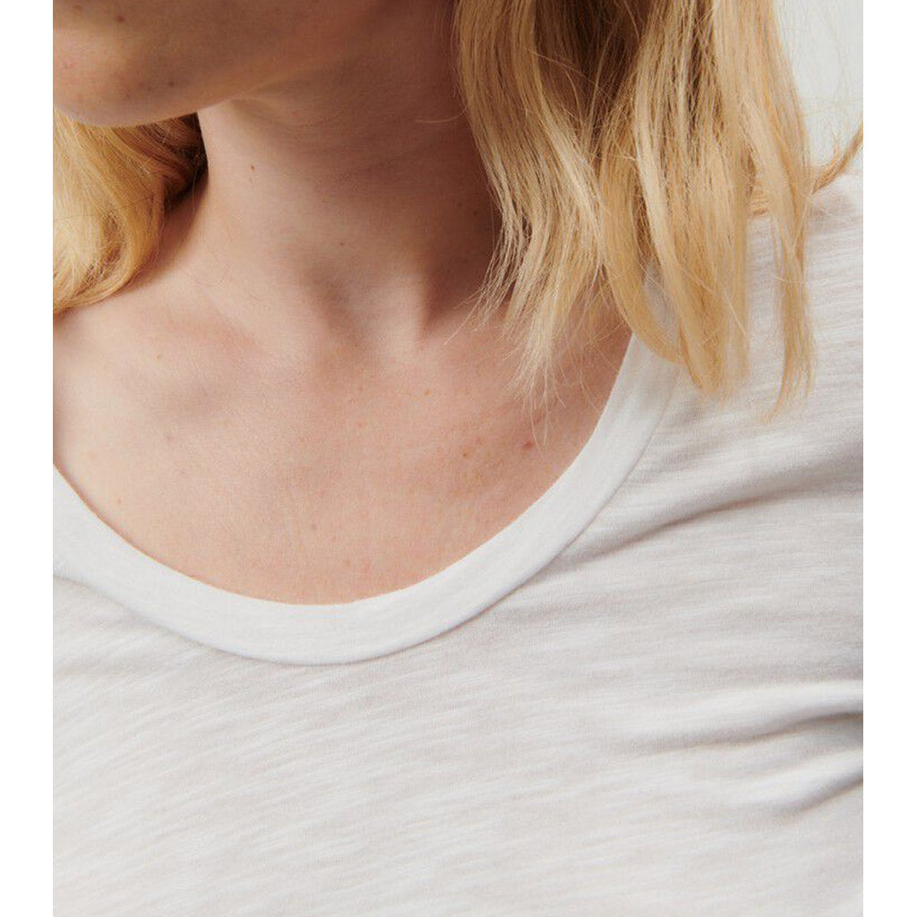 American Vintage Jacksonville Long Sleeve Scoop Neck - White - Collector Store Sydney