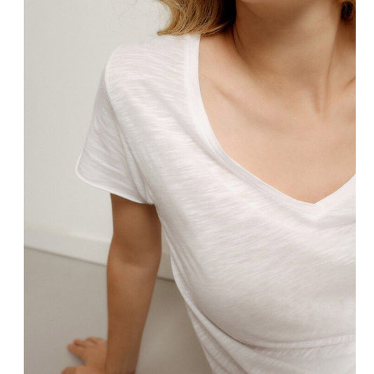 American Vintage Jacksonville V-Neck Tee White - Collector Store Sydney