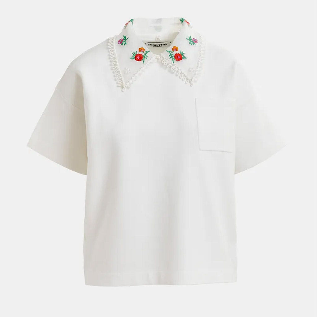 Essentiel Antwerp | Hideal Embroided Polo Off White - Collector Store