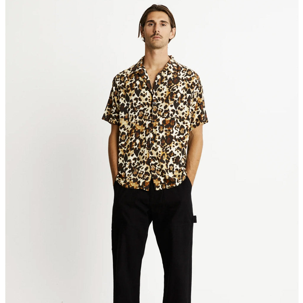 Mr Simple Zed Bowler SS Shirt - Sand Leopard - Collector Store