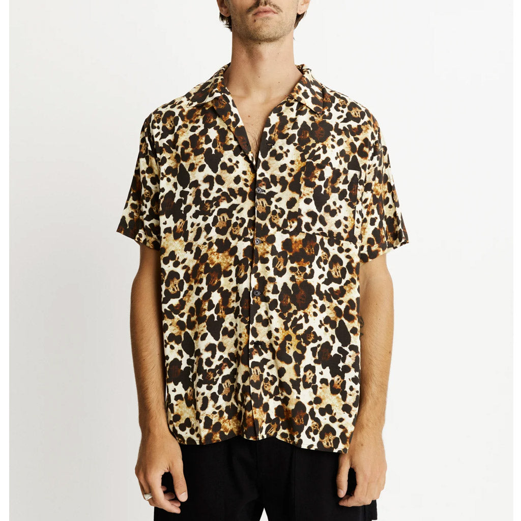Mr Simple Zed Bowler SS Shirt - Sand Leopard - Collector Store