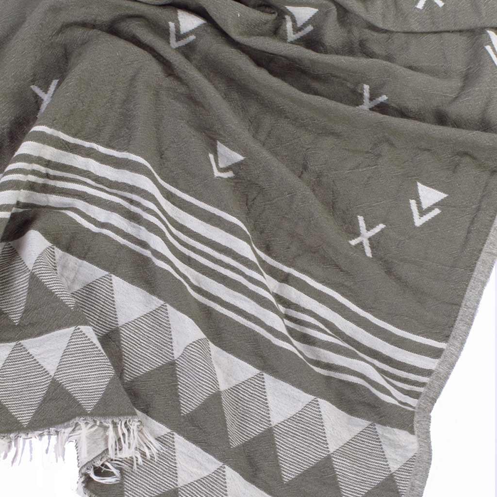 by ende. Patterned Beach Towel - Khaki / White - Collector Store