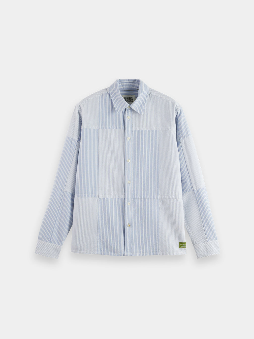 Patchwork Oxford shirt Blue Stripe - Collector Store Sydney