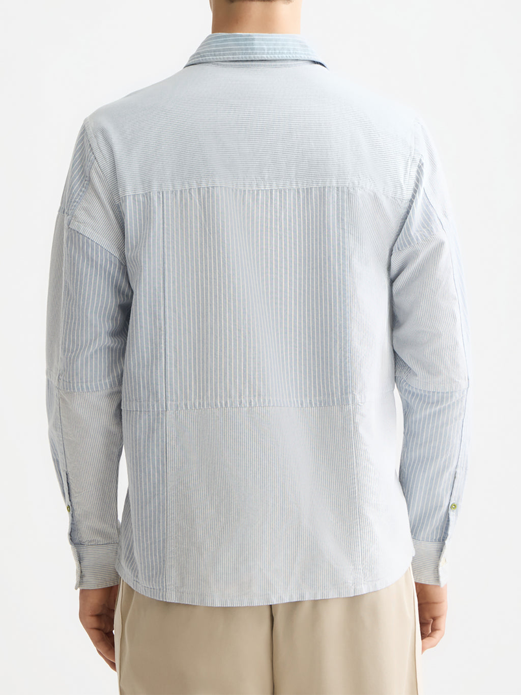 Patchwork Oxford shirt Blue Stripe - Collector Store Sydney