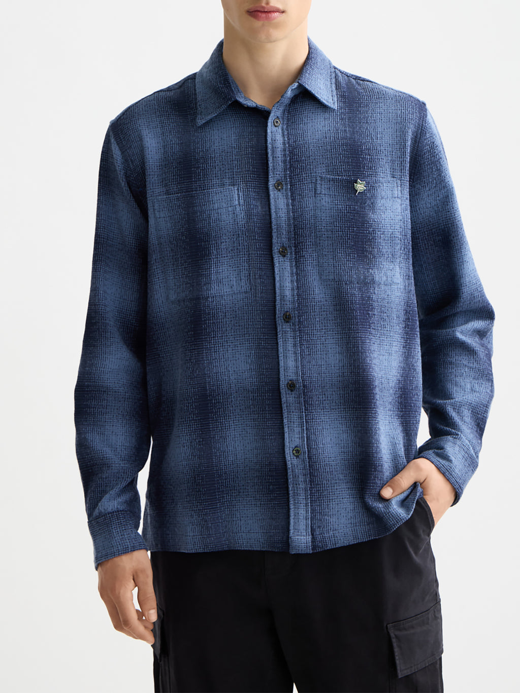 Shadow check shirt Peacoat - Collector Store Sydney