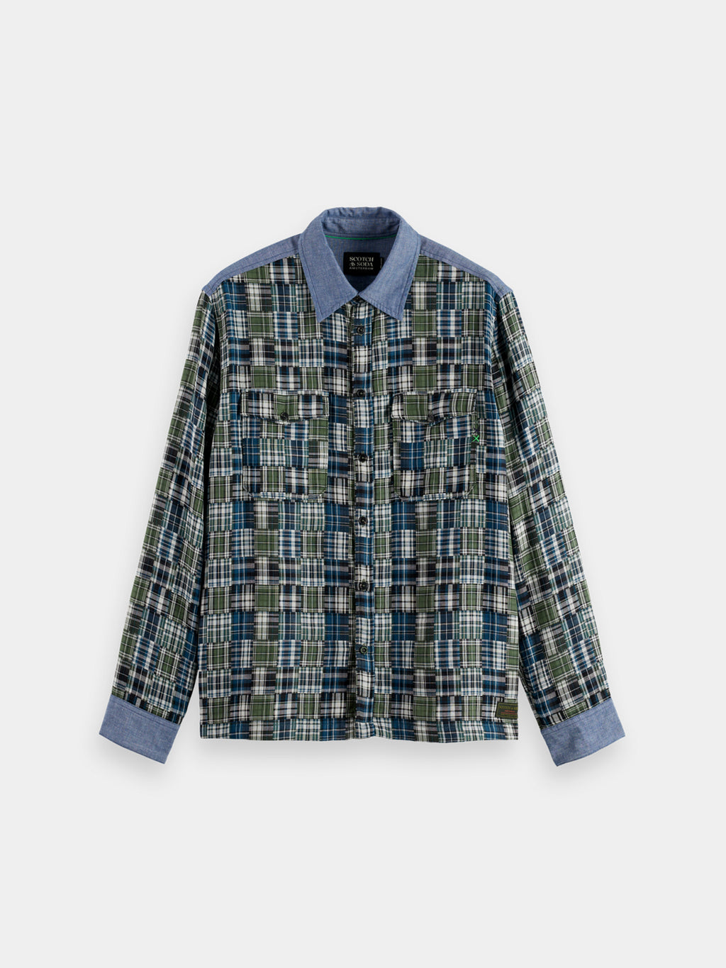 Patchwork flannel shirt Thyme - Collector Store Sydney