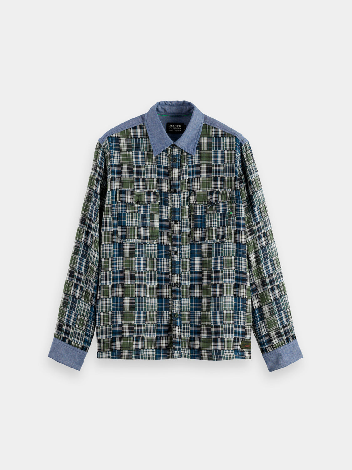 Patchwork flannel shirt Thyme - Collector Store Sydney
