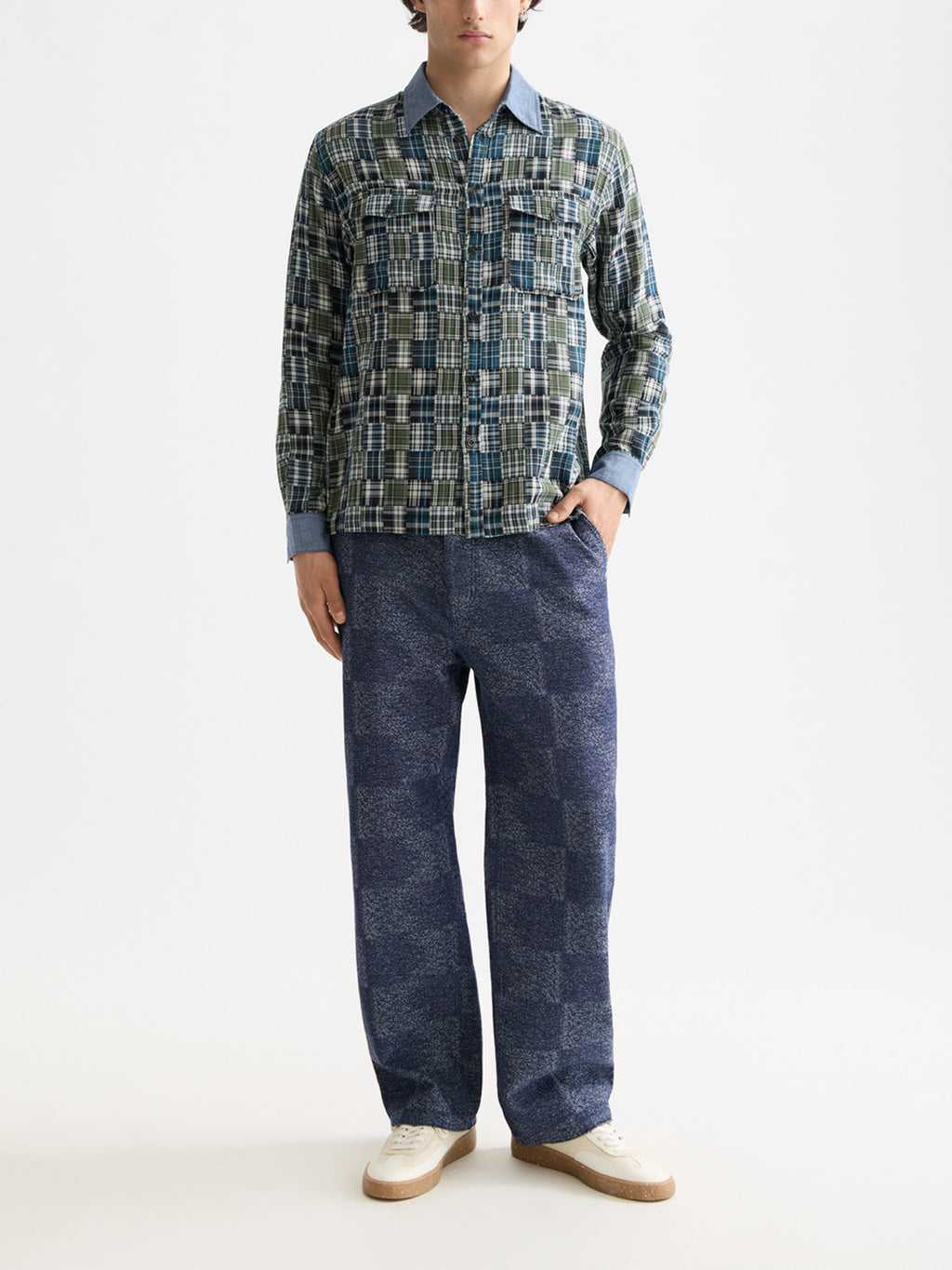 Patchwork flannel shirt Thyme - Collector Store Sydney