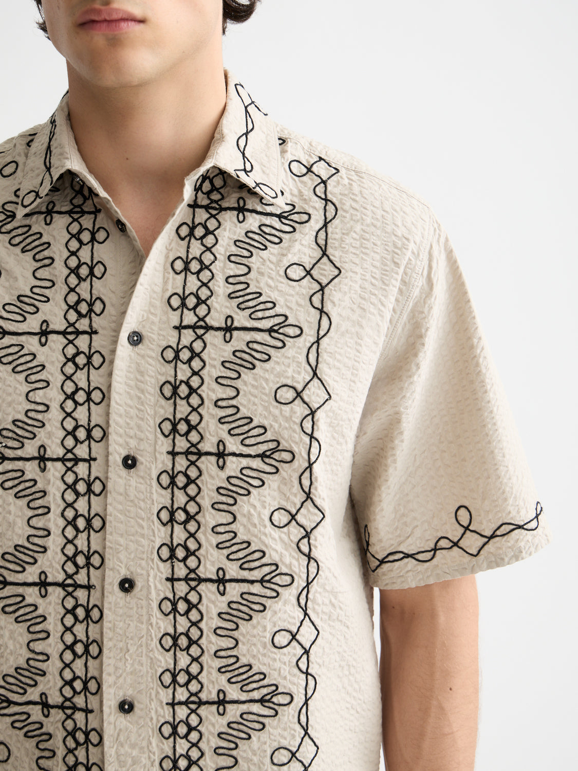 Embroidered short sleeved shirt plaza - Collector Store Sydney