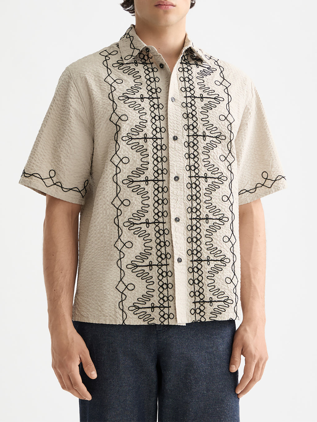 Embroidered short sleeved shirt plaza - Collector Store Sydney