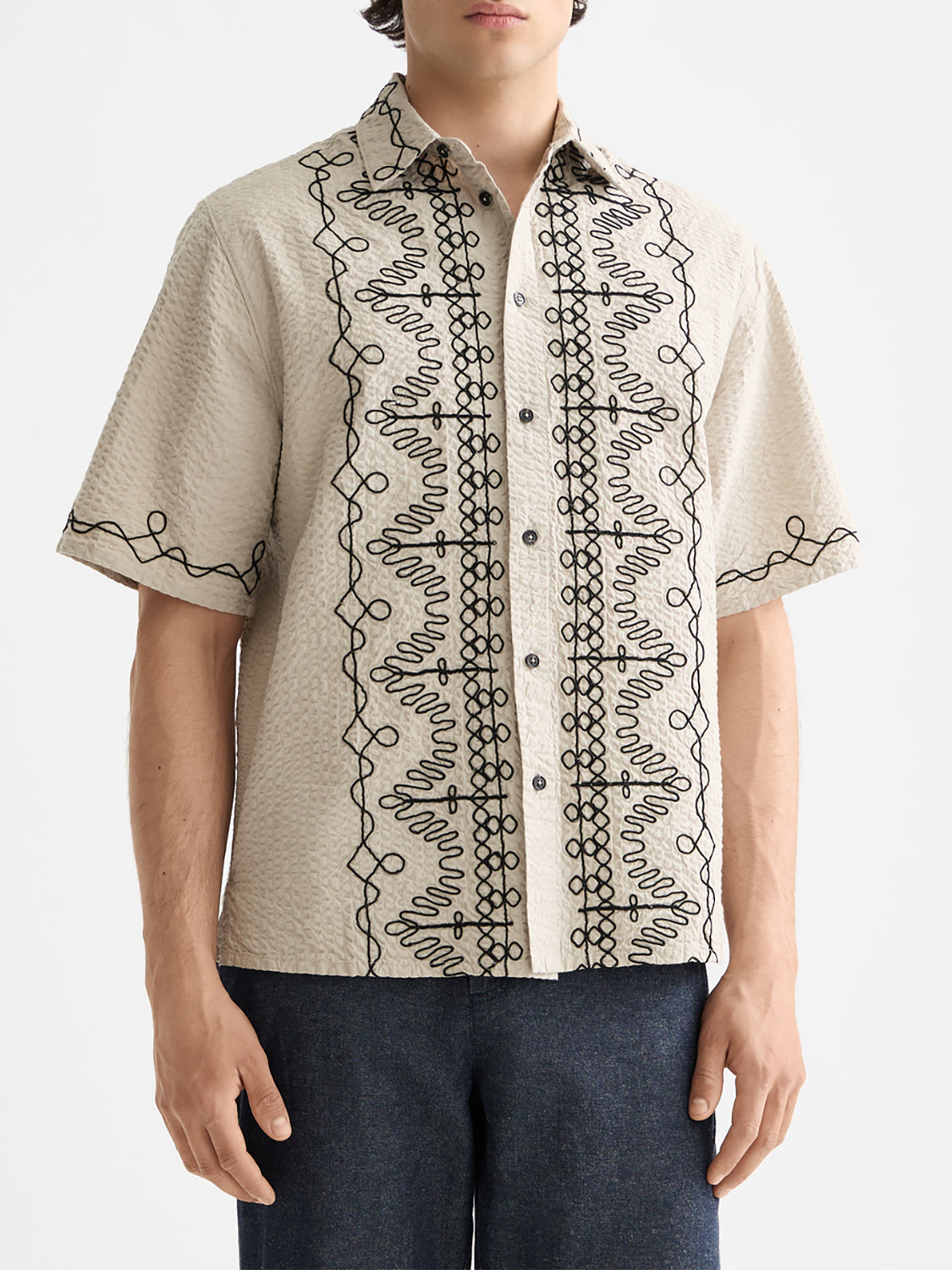 Embroidered short sleeved shirt plaza - Collector Store Sydney