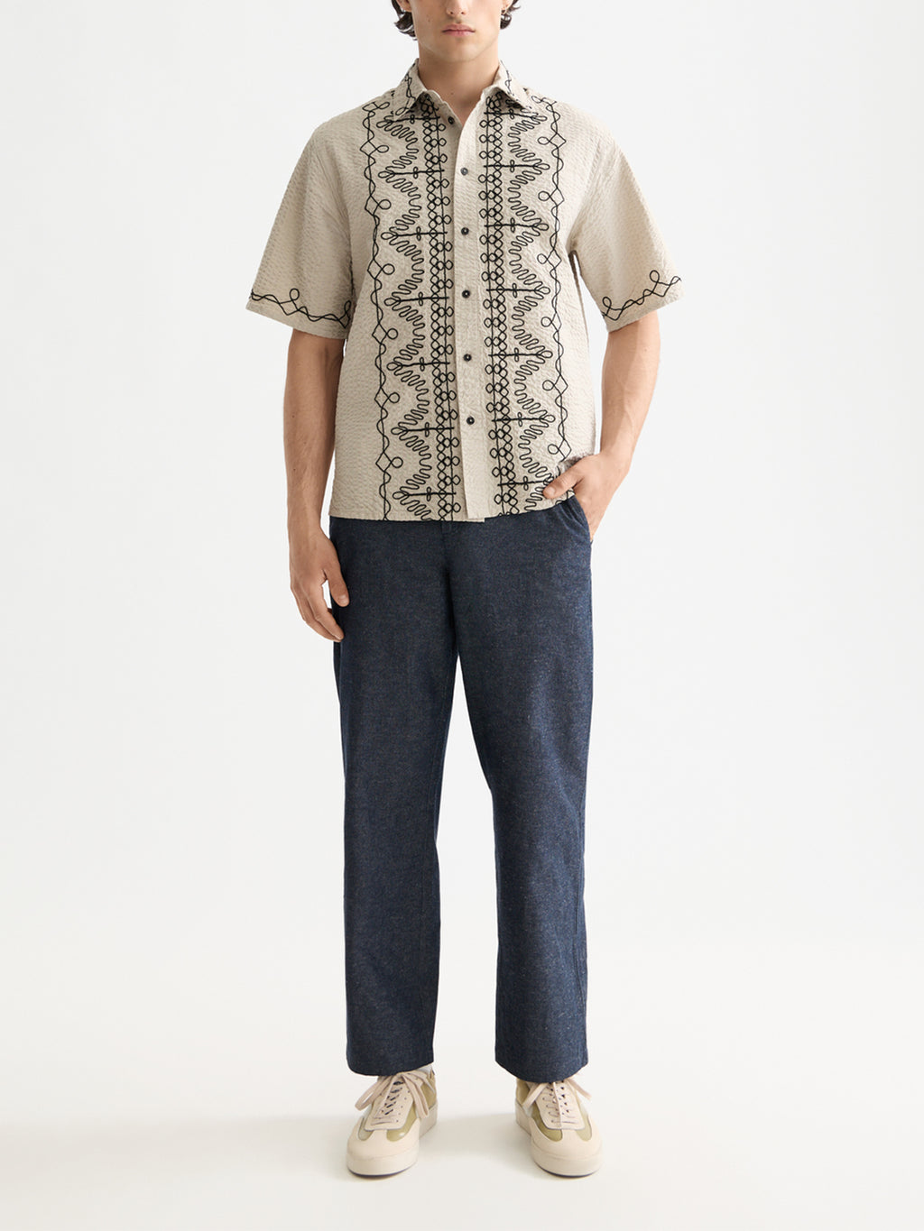 Embroidered short sleeved shirt plaza - Collector Store Sydney