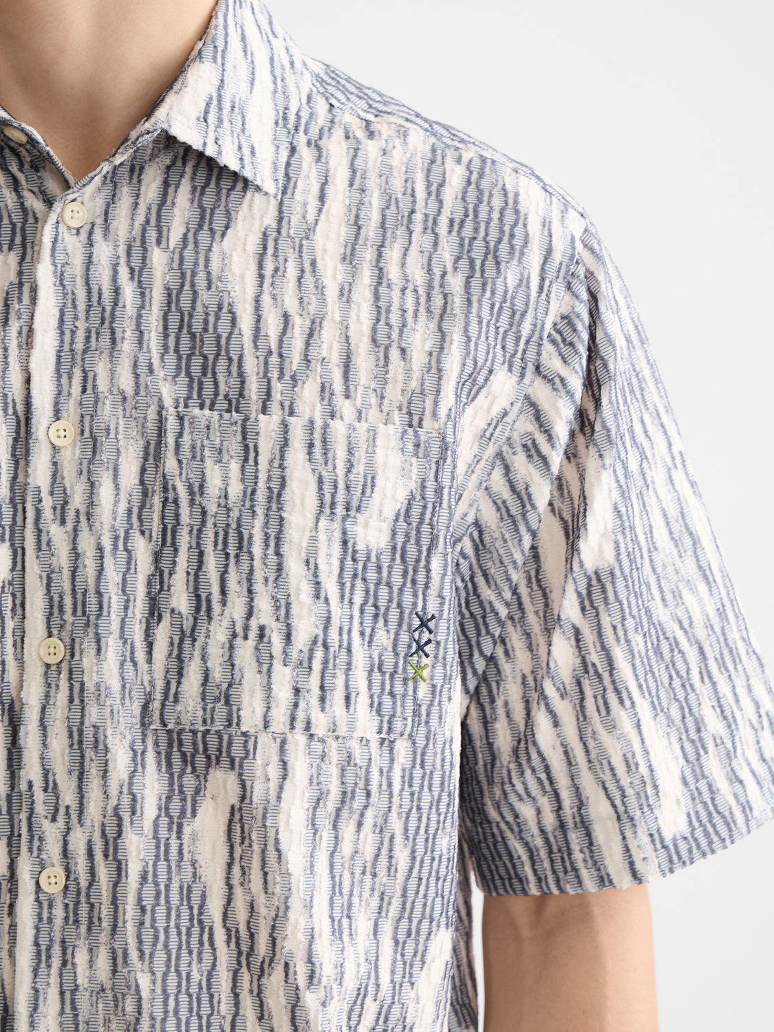 Jacquard short sleeved shirt - Sky Captain - Collector Store Sydney