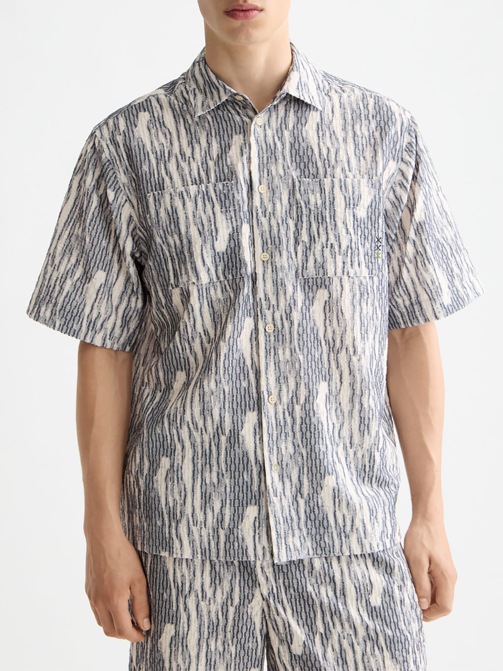 Jacquard short sleeved shirt - Sky Captain - Collector Store Sydney