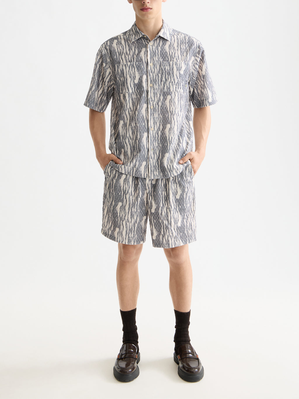 Jacquard short sleeved shirt - Sky Captain - Collector Store Sydney