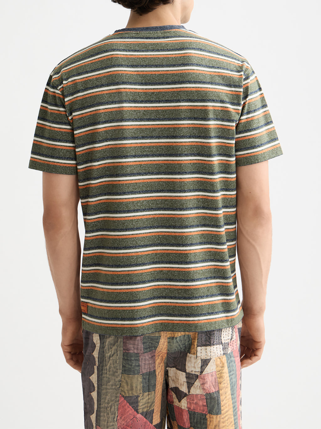 Yarn-dyed striped t-shirt Green Multi - Collector Store Sydney