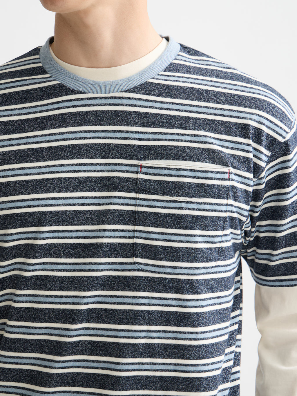 Yarn-dyed striped t-shirt Blue Multi - Collector Store Sydney