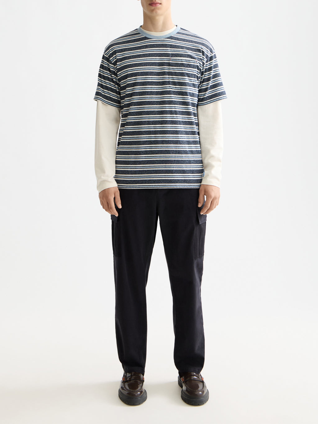 Yarn-dyed striped t-shirt Blue Multi - Collector Store Sydney