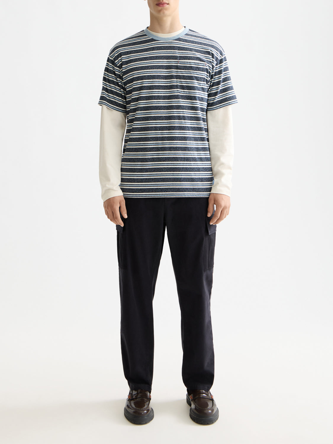 Yarn-dyed striped t-shirt Blue Multi - Collector Store Sydney