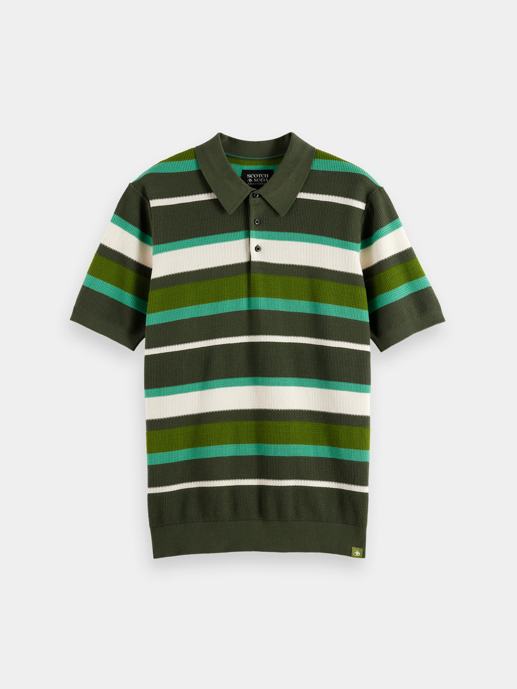 Knitted striped polo - Thyme - Collector Store Sydney