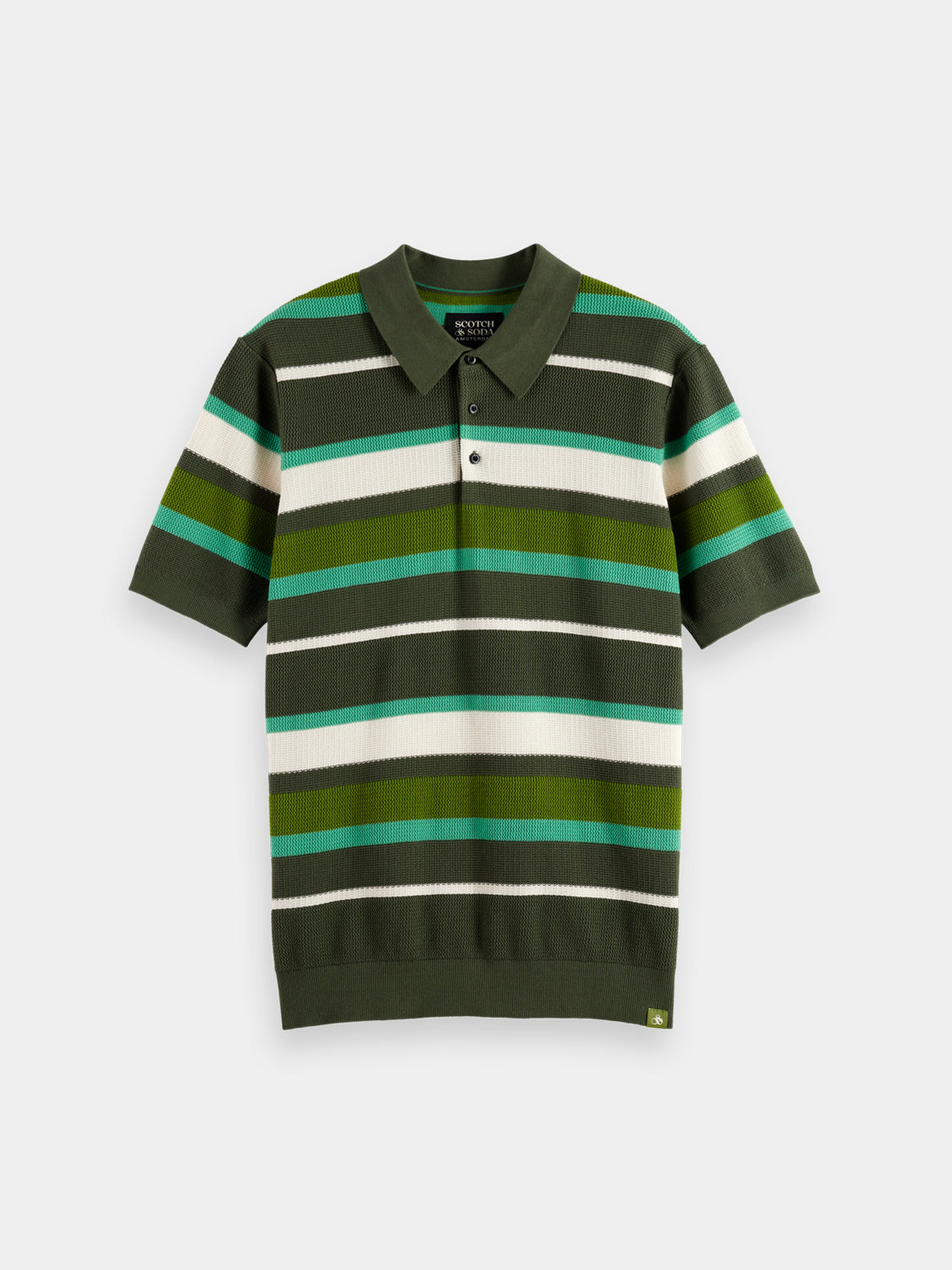 Knitted striped polo - Thyme - Collector Store Sydney