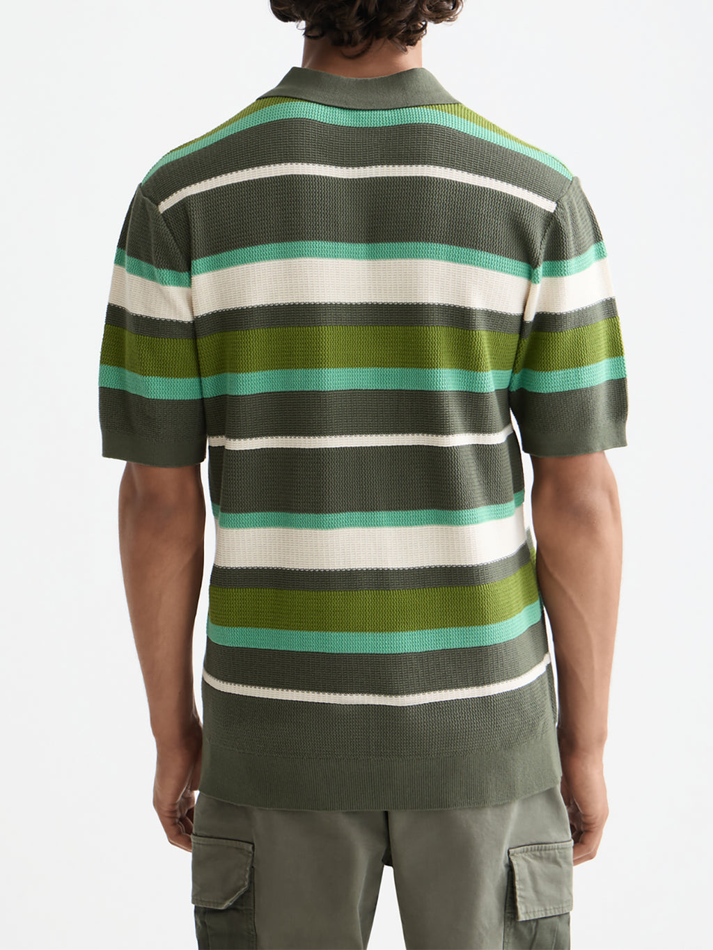 Knitted striped polo - Thyme - Collector Store Sydney