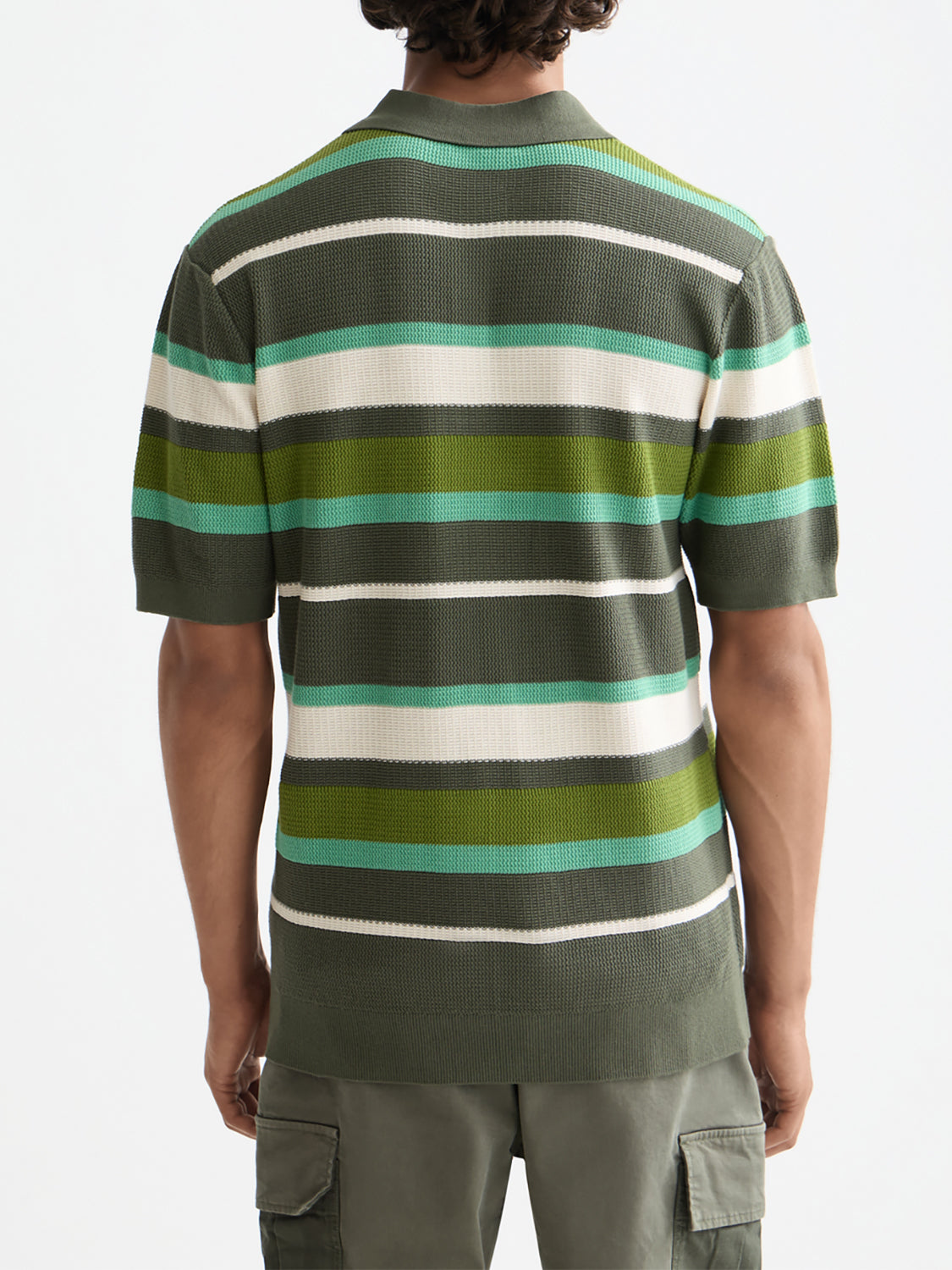 Knitted striped polo - Thyme - Collector Store Sydney