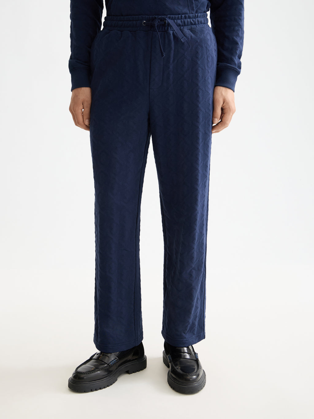 Jacquard terry sweatpants Peacoat - Collector Store Sydney