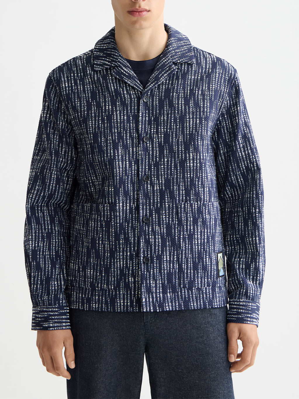Jacquard overshirt/Light Jacket Sky captain - Collector Store Sydney