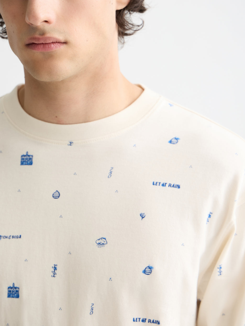 Printed long sleeved t-shirt rain - Collector Store Sydney