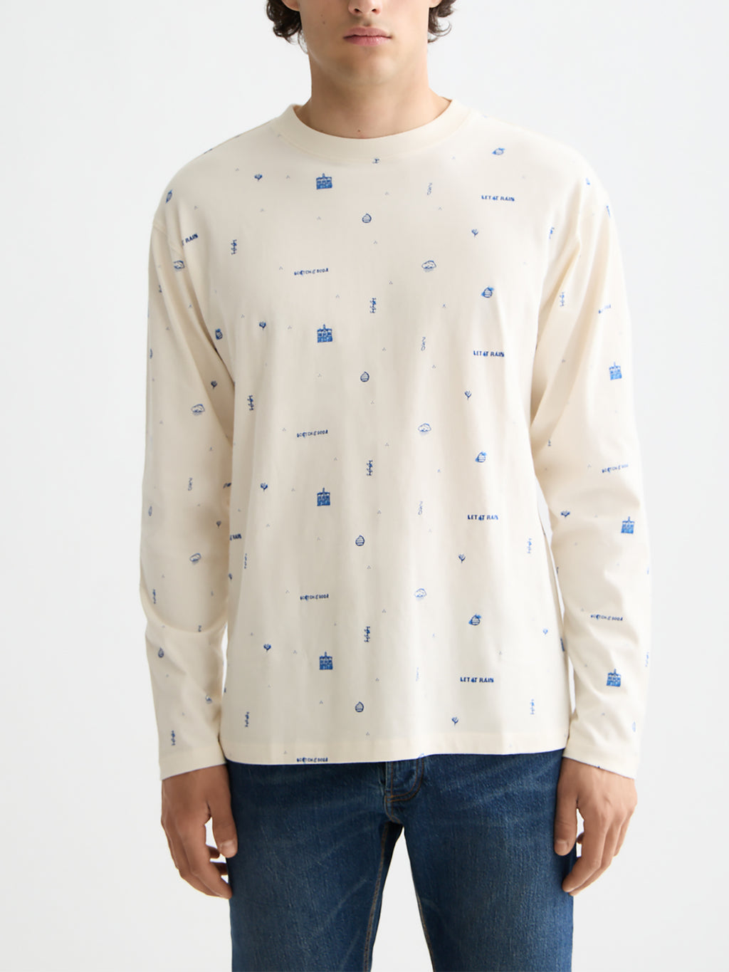 Printed long sleeved t-shirt rain - Collector Store Sydney