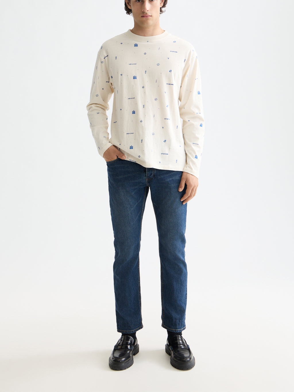 Printed long sleeved t-shirt rain - Collector Store Sydney