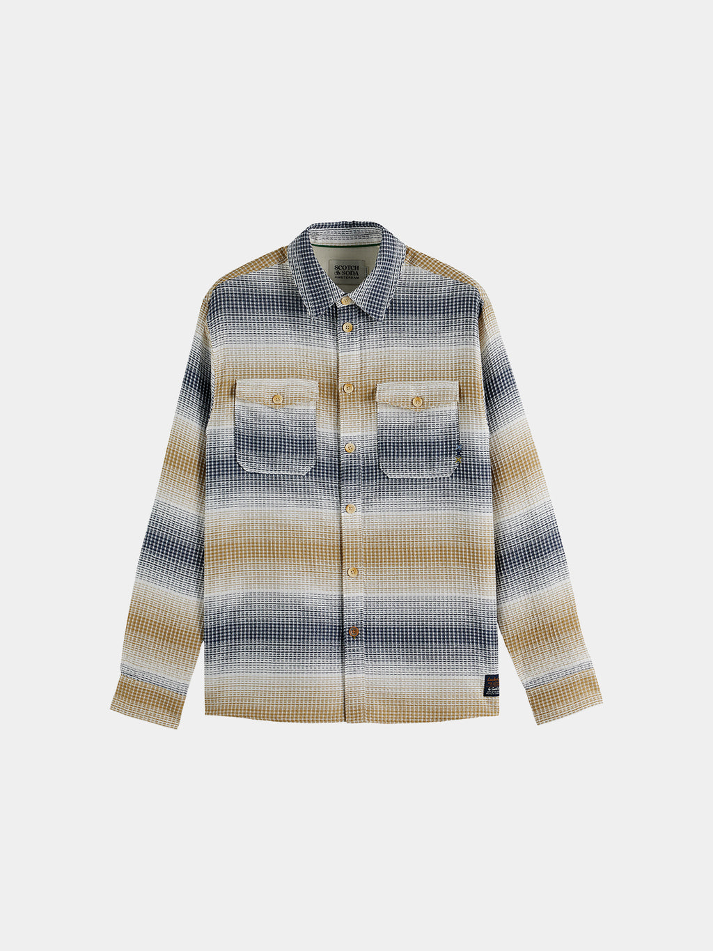 Scotch & Soda Striped waffle shirt - Infinity