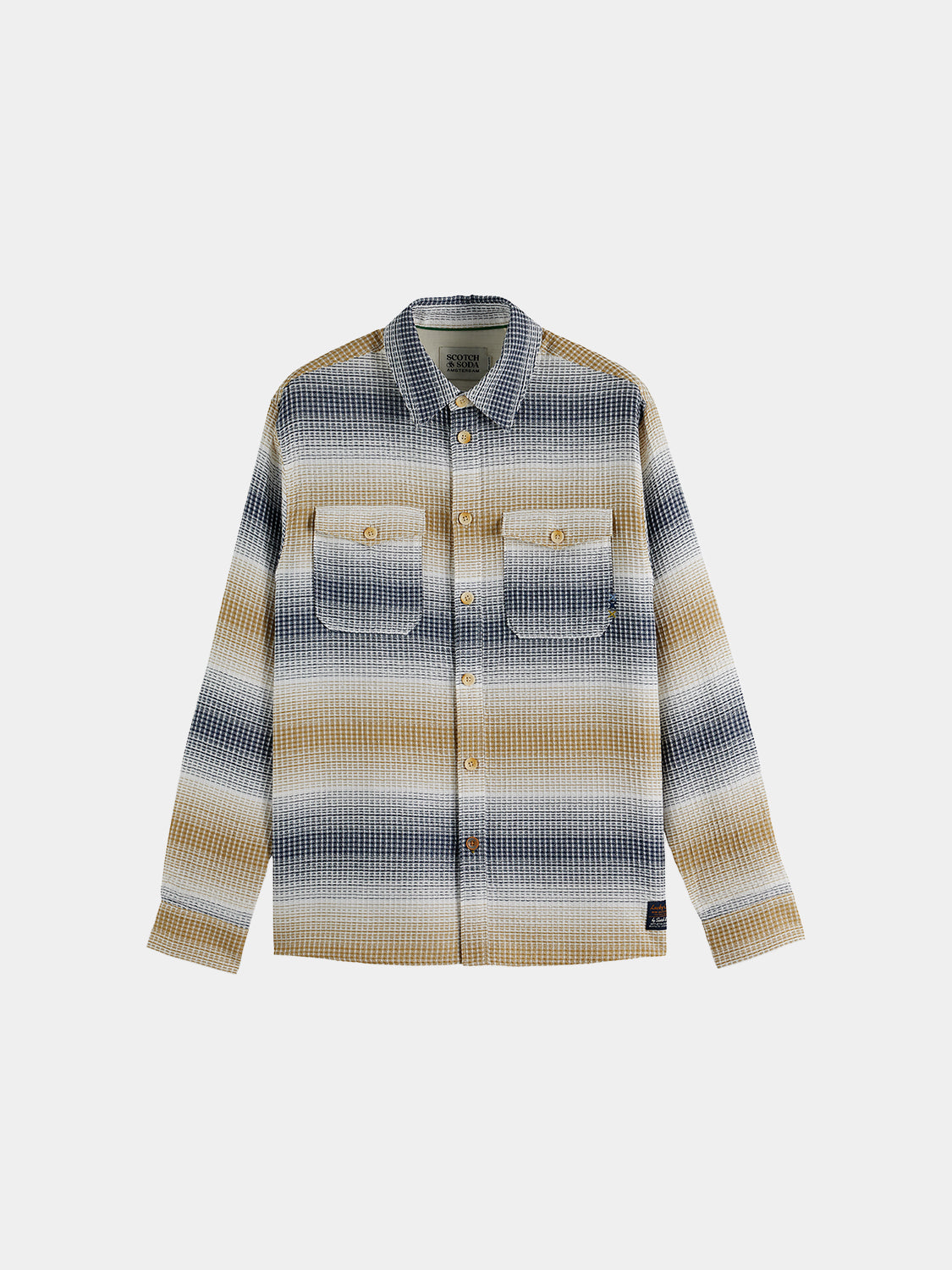 Scotch & Soda Striped waffle shirt - Infinity