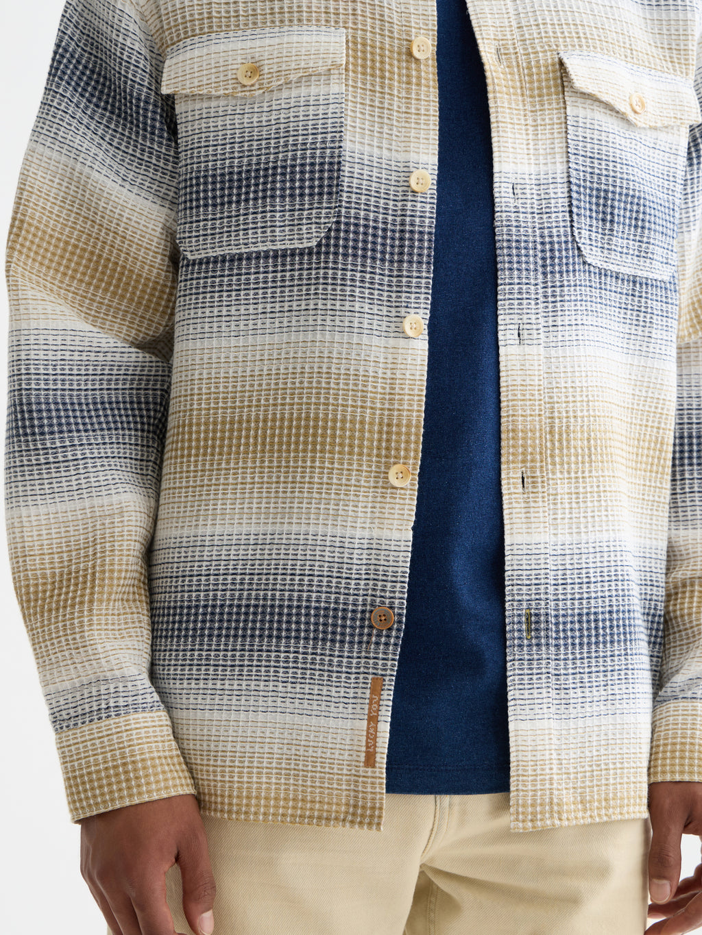 Scotch & Soda Striped waffle shirt - Infinity