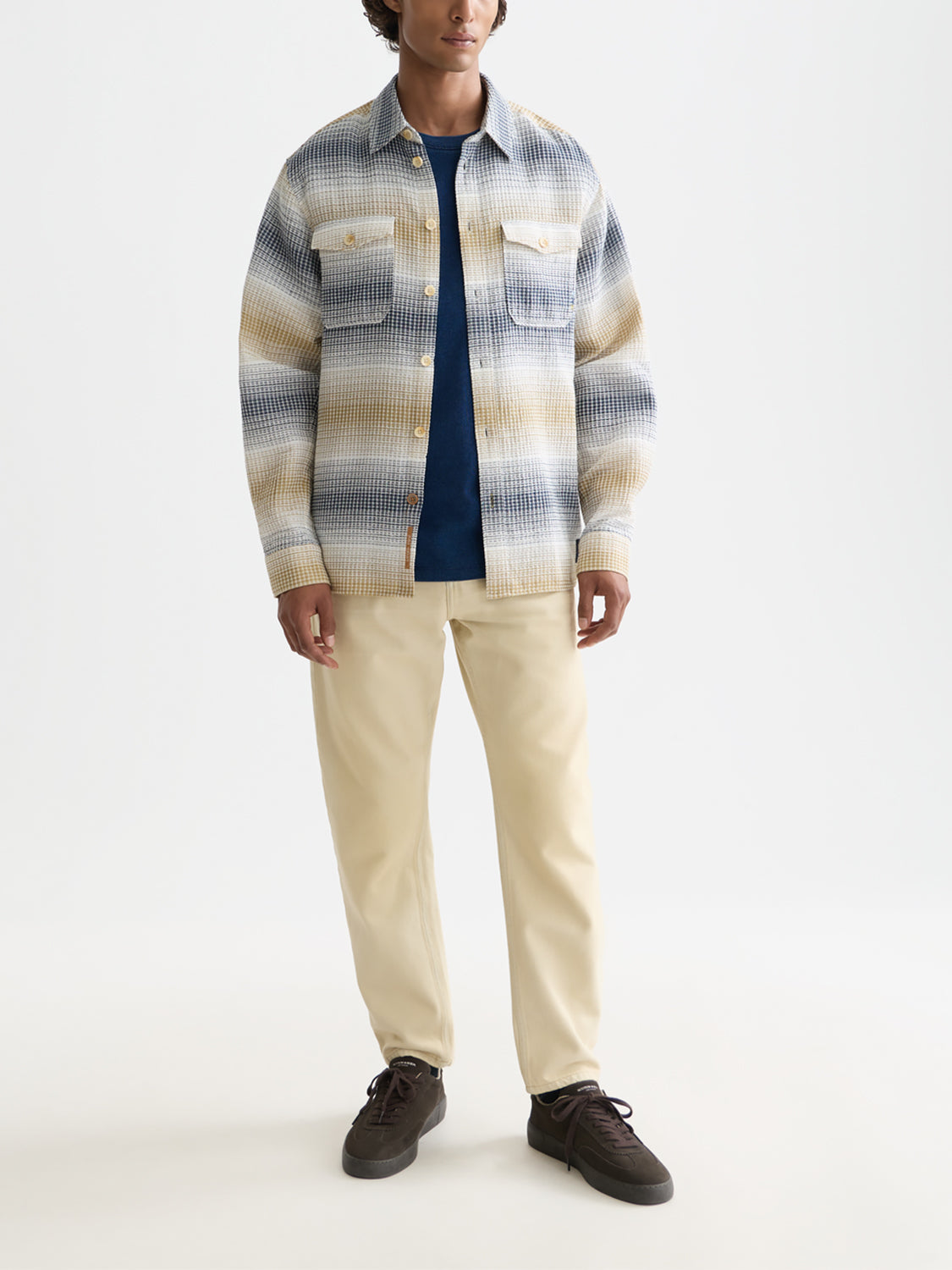 Scotch & Soda Striped waffle shirt - Infinity